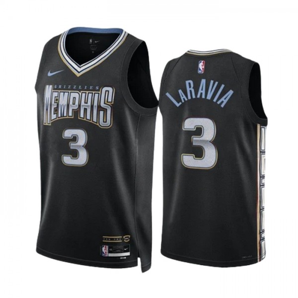 Memphis Grizzlies Trikot Jake Laravia 3 Nike 2022-23 City Edition Schwarz Swingman - Herren